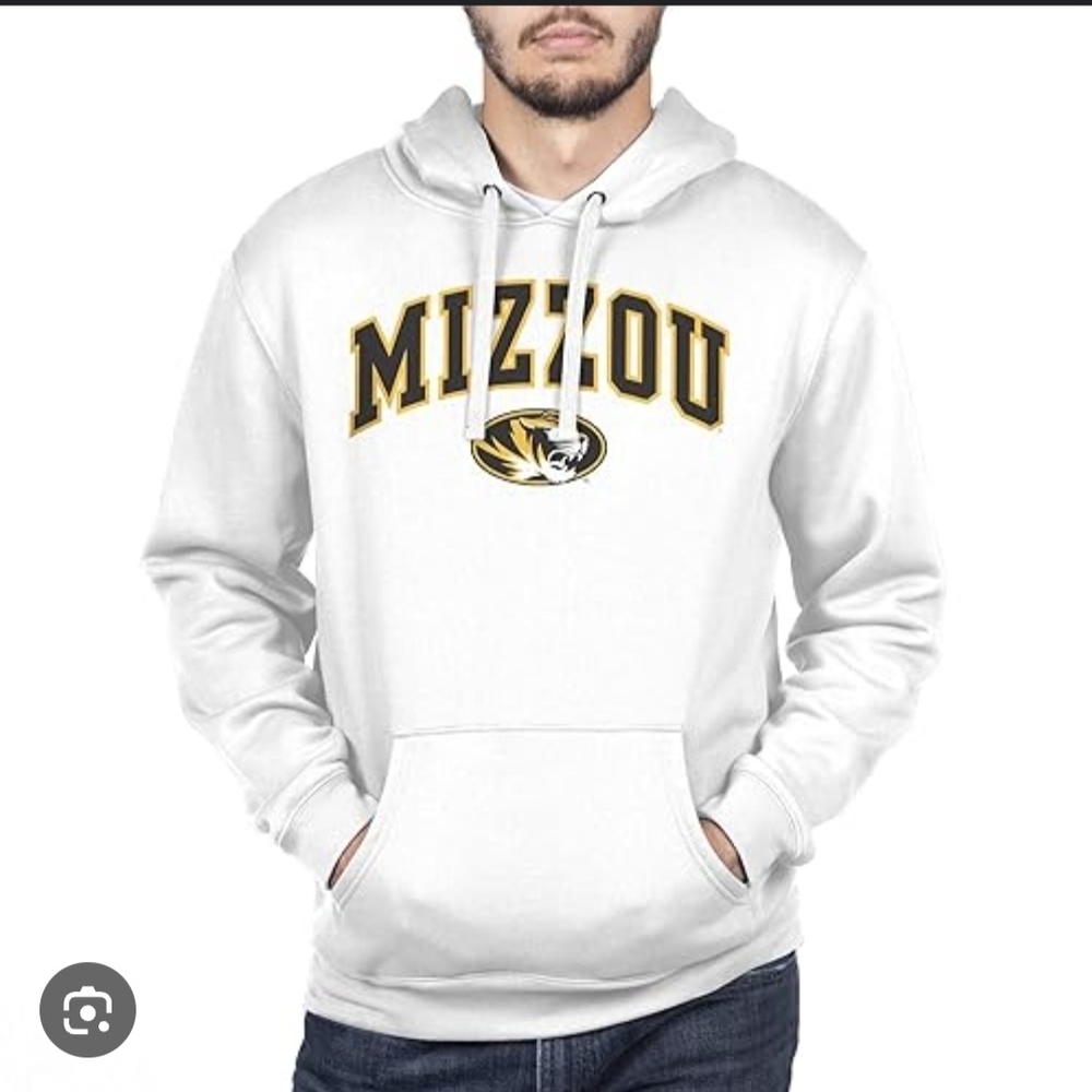Colosseum White and Gold Mizzou Men's Hoodie